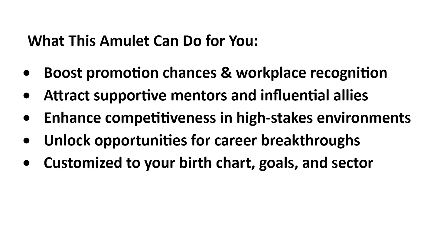 Customized career amulet talisman