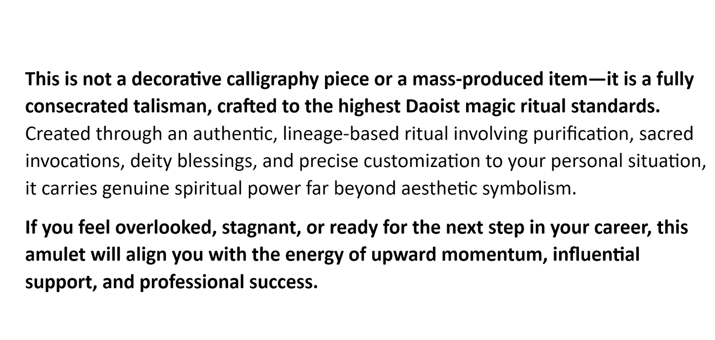 Customized career amulet talisman