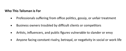 Backstabber-Repelling Talisman