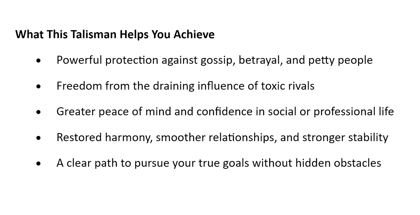 Backstabber-Repelling Talisman