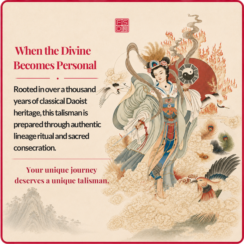Authentic Daoist lineage consecration for Career Advancement Amulet, rooted in classical Daoist ritual and personalized preparation