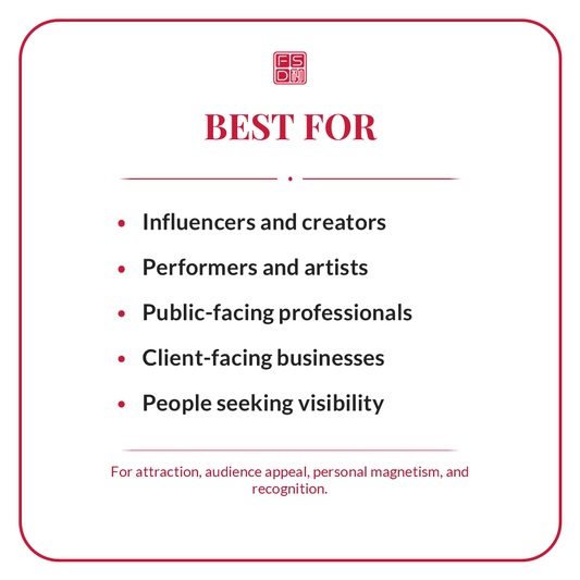 Charisma Talisman best for creators, influencers, performers, artists, public-facing professionals, and client-facing workers