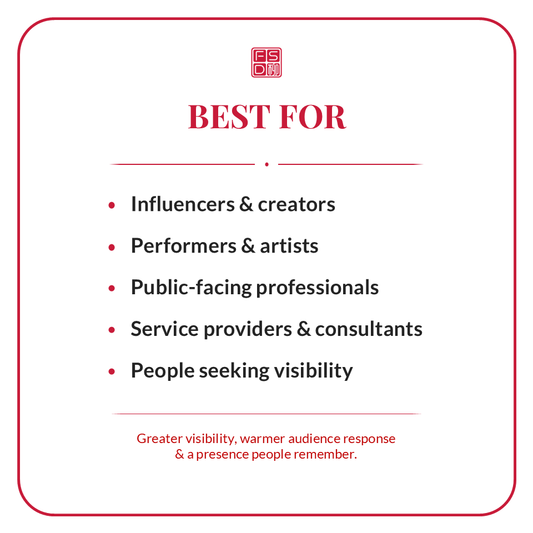 Charisma Talisman best for influencers, creators, performers, artists, public-facing professionals, consultants, service providers, and people seeking visibility.