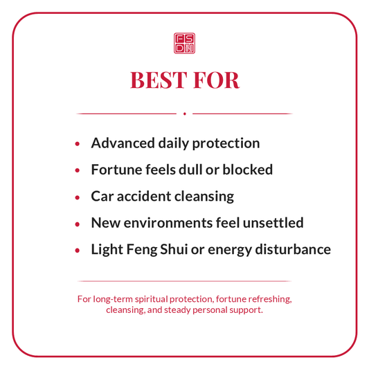 Daoist protection talisman for advanced daily protection, fortune refreshing, car accident cleansing, unsettled new environments, and light energy disturbance.