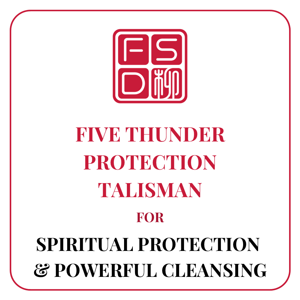 Five Thunder Protection Talisman and Daoist amulet for powerful spiritual protection, negative energy cleansing, hidden harm defense, safety support, and stronger energetic shielding.