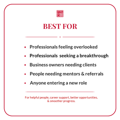 Supportive People Talisman best for professionals feeling overlooked, people seeking a breakthrough, business owners needing clients, mentors, referrals, and career support.